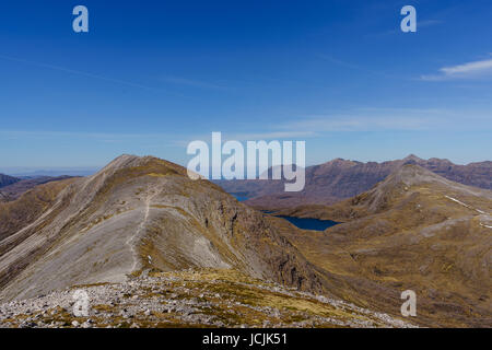 Beinn Liath Mhor Gipfelgrat, Torridon Stockfoto