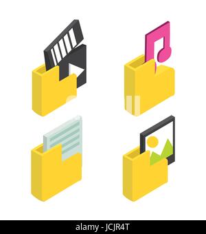 Dateien mit apps Technologie Verbindung festlegen Stock Vektor