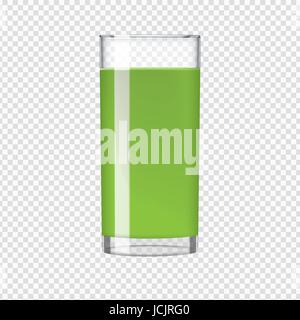 Glas Smoothie mit Kiwi oder Spinat und Gurke Saft. Getränk, realistische Vektor. Stock Vektor