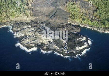 Die Landschaft Allrond Vulkan Piton De La Fournaise auf der Insel La Réunion im Indischen Ozean in Afrika. Stockfoto