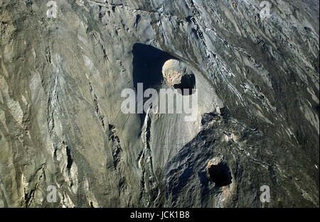 Die Landschaft Allrond Vulkan Piton De La Fournaise auf der Insel La Réunion im Indischen Ozean in Afrika. Stockfoto