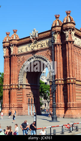 Arc de Triomf, Passeig de Lluís Companys, Barcelona, Spanien Stockfoto