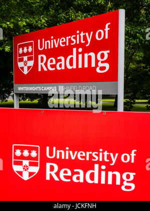 University of Reading Zeichen, Whiteknights Campus, Reading, Berkshire, England Stockfoto