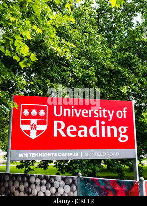 University of Reading Zeichen, Whiteknights Campus, Reading, Berkshire, England Stockfoto