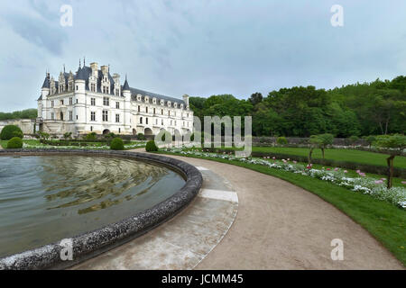 Chateau de Chenonceau im Loire-Tal, Frankreich. Stockfoto