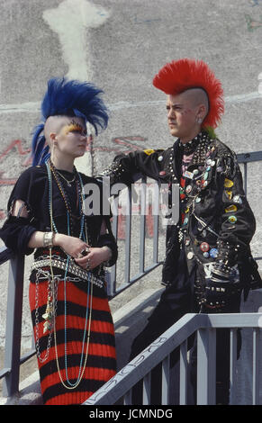 Londoner Punks ca. 80er Jahre Stockfoto