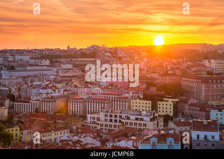 Historischen Zentrum von Lissabon bei Sonnenuntergang, Portugal Stockfoto