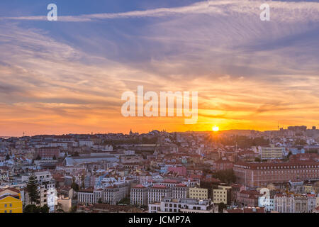 Historischen Zentrum von Lissabon bei Sonnenuntergang, Portugal Stockfoto