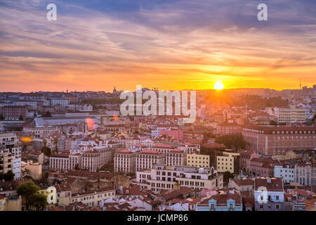 Historischen Zentrum von Lissabon bei Sonnenuntergang, Portugal Stockfoto