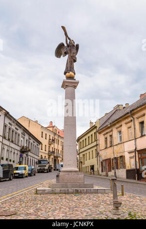 VILNIUS, Litauen - Juni 12, 2014: Statue des Engels in Uzupio, ein Symbol des Quartier in Vilnius, Litauen Stockfoto