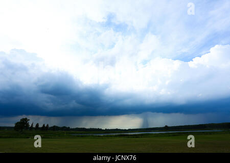 Grzegorzewice, Polen. 16. Juni 2017. Wetter bewölkt, Regen und Gewitter verwandelt. Bildnachweis: Madeleine Ratz/Alamy Live-Nachrichten Stockfoto