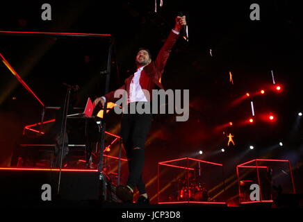 Barcelona, Spanien. 16. Juni 2017. Sänger David Bisbal bei Konzert in Barcelona Freitag, 16. Juni 2017 Credit: Gtres Información Más lokalen auf line,S.L./Alamy Live News Stockfoto