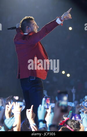 Barcelona, Spanien. 16. Juni 2017. Sänger David Bisbal bei Konzert in Barcelona Freitag, 16. Juni 2017 Credit: Gtres Información Más lokalen auf line,S.L./Alamy Live News Stockfoto