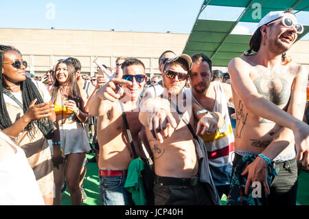 Barcelona, Spanien. 16. Juni 2017. Sónar 2017. Sonar tagsüber. Menschen. Bildnachweis: Cisco Pelay / Alamy Live News Stockfoto