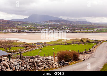 Blick auf Muckish Berg, Dunfanaghy, County Donegal, Irland Stockfoto