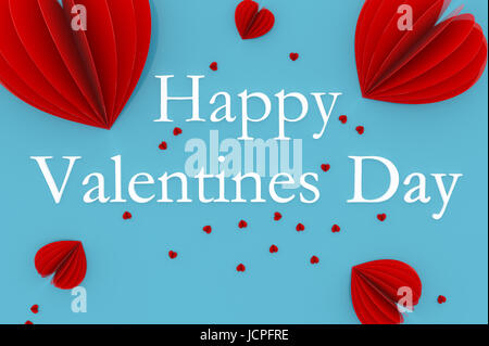 3D Abbildung; Form eines Herzens mit Text Stockfoto