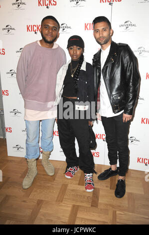 "Kicks" Sondervorstellung am Curzon Aldgate Featuring: Christopher Jordan Wallace, Justin Tipping, Siobhan Bell wo: London, Vereinigtes Königreich bei: 16. Mai 2017 Credit: WENN.com Stockfoto