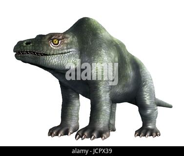 Megalosaurus ist Gattung ausgestorbener Fleisch fressenden Dinosaurier, Theropoden, vom mittleren Jura Periode in der Geschichte der Erde, 166 Millionen Jahre her. Es lebte in der nun südlichen England.die ersten Dinosaurier Fossil jemals gefunden, längst 1676, wahrscheinlich Fragment Oberschenkelknochen war, die Megalosaurus.This gehörte, Tier war mittlere Theropode, 6 bis 7 Meter lang mit einem Gewicht von etwa einer Tonne. Die folgende Abbildung zeigt Tier, wie es ursprünglich vorgestellt wurde, im 19. Jahrhundert zu erscheinen. Das Bild ist auf der Grundlage berühmten Statuen Tier im Londoner Crystal Palace Park. Stockfoto