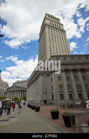 Das New York County Courthouse state Supreme Court und Thurgood Marshall U.S. Courthouse civic Center in New York City USA Stockfoto