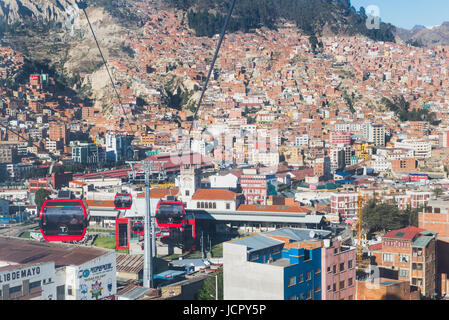 Mi Teleferico, Linie El Alto, La Paz, Bolivien Stockfoto