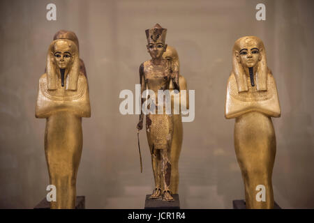 Goldenen Götzen der ägyptischen Könige, angezeigt im Museum für ägyptische Altertümer, allgemein bekannt als das ägyptische Museum oder Museum von Kairo, ist Heimat Stockfoto