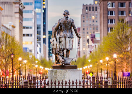 Raleigh, North Carolina, USA, Innenstadt, wie aus dem Capitol Building angesehen. Stockfoto