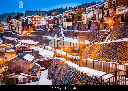 Yatsuo, Toyama, Japan Stadt Skyline. Stockfoto