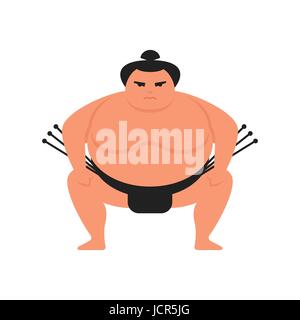 Vektorgrafik flachen Stil der Sumo-Ringer. Symbol für das Web. Isoliert auf weißem Hintergrund. Stock Vektor