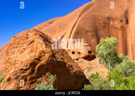 Uluru Nahaufnahme Detail. Rotes Zentrum, Northern Territory. Australien. Stockfoto