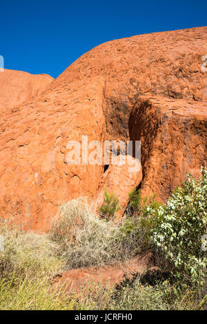 Uluru Nahaufnahme Detail. Rotes Zentrum, Northern Territory. Australien. Stockfoto