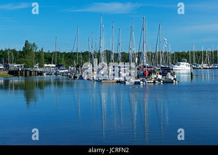 Marina und Beaulieu River im Schilde hart, Hampshire, England UK Stockfoto