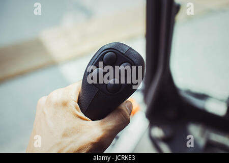 Der neue Treiber Cab Bagger Detaillierung Stockfoto