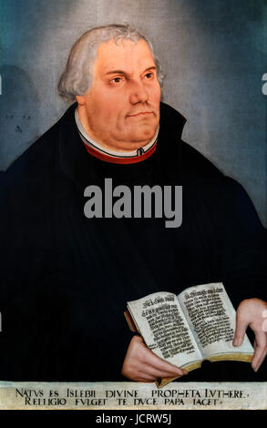 Martin Luther (1483-1546). Porträt von Lucas Cranach der jüngere, Öl auf Holz, 1578 Stockfoto