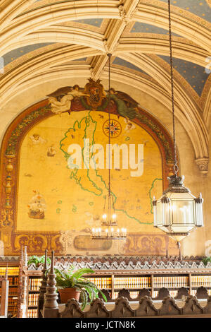 Gesetz-Bibliothek, Santa Barbara County Courthouse, Santa Barbara, Kalifornien Stockfoto