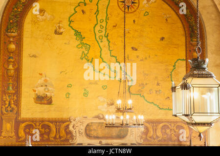 Gesetz-Bibliothek, Santa Barbara County Courthouse, Santa Barbara, Kalifornien Stockfoto