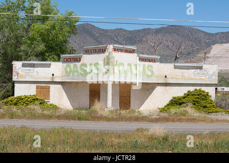 Restaurant in Carson Plains, Nevada vernagelt. Stockfoto