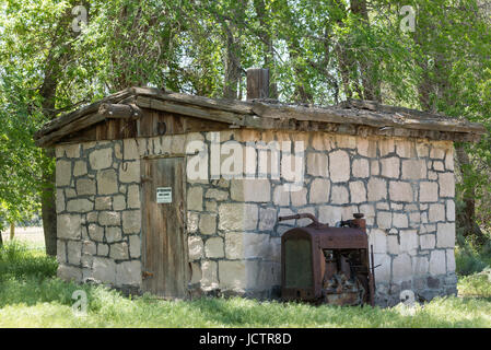 Nebengebäude am Bahnhof Buckland, Teil des Fort Churchill State Historic Park, entlang des Flusses Carson in Lyon County, Nevada. Stockfoto