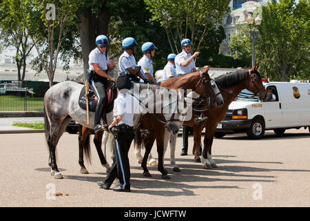 US-Park Polizei montiert-Einheit bei einer Protest-Veranstaltung - Washington, DC USA Stockfoto