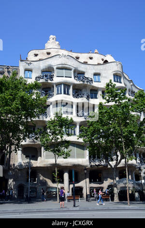 Casa Milà oder La Pedrera, Passeig de Gràcia, Barcelona, Katalonien, Spanien Stockfoto