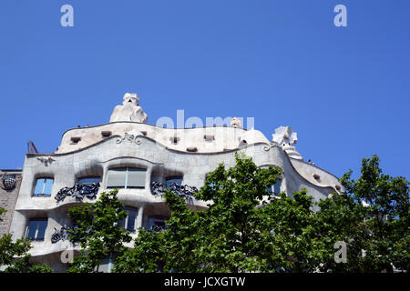 Casa Milà oder La Pedrera, Barcelona, Katalonien, Spanien Stockfoto