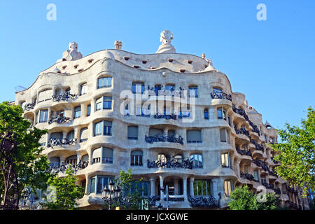 Casa Milà oder La Pedrera, Barcelona, Katalonien, Spanien Stockfoto