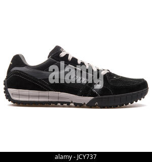 Skechers-Floater schwarze und graue Herren Sneakers - 51328-BKGY Stockfoto