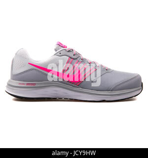 Nike WMNS Dual Fusion X Wolf grau und rosa Damen Laufschuhe - 709501-006 Stockfoto