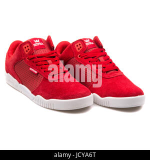 Supra Ellington Kardinalrot und weiße Herren Sportschuhe - S73029 Stockfoto
