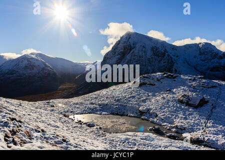 Buachaille Etive Mor von Beinn gesehen eine Chrulaiste im winter Stockfoto