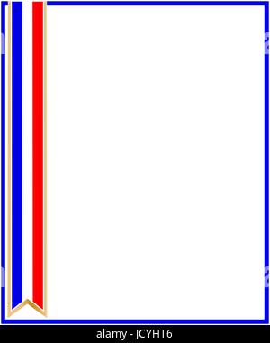 Französische Flagge Band patriotischen frame Stock Vektor