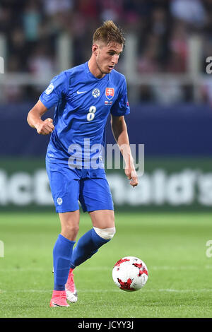 Martin Chrien während der UEFA European Under-21 Spiel zwischen Polen und der Slowakei an Arena Lublin am 16. Juni 2017 in Lublin, Polen. (Foto: MB-Media) Stockfoto