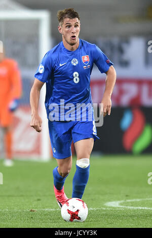 Martin Chrien während der UEFA European Under-21 Spiel zwischen Polen und der Slowakei an Arena Lublin am 16. Juni 2017 in Lublin, Polen. (Foto: MB-Media) Stockfoto