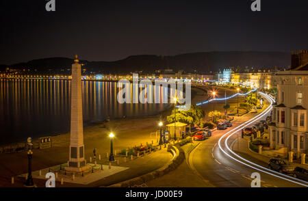 Llandudno Bucht bei Nacht Stockfoto