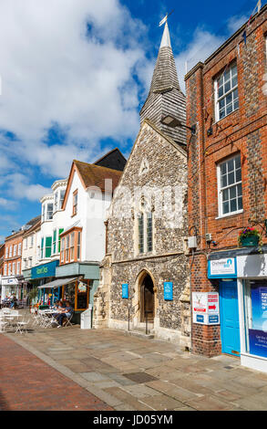 Sächsischen Kirche von St Olave, jetzt eine christliche Buchhandlung, älteste Gebäude in Chichester, eine Stadt und Kreisstadt des West Sussex, Südküste England, UK Stockfoto